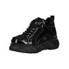 Plateausneaker BUFFALO "Buffalo Sneaker Leder/Textil", Damen, Gr. 37, schwarz (schwarz lack), Leder, Textil, casual, Schuhe