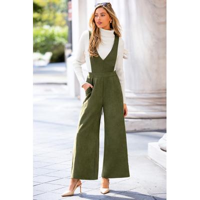 Falling For Olive Green Jumpsuit