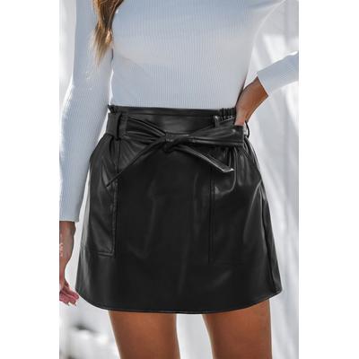 Velvet Rope Black Mini Skirt