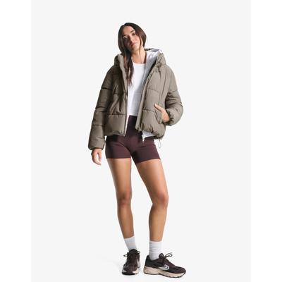 Bershka Water-Resistant, Windproof & Thermal Insulation Puffer Jacket Women Xs Khaki