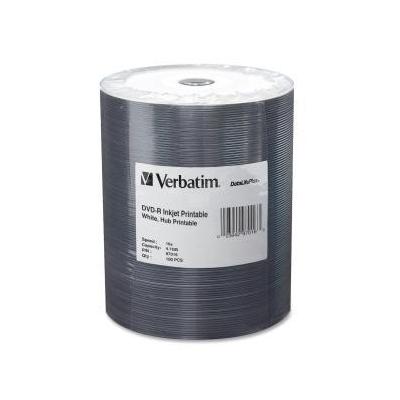 100 Pack Verbatim 16x 4.7GB DataLifePlus DVD-R Blank Media White Inkjet Hub Printable Shrink Wrap