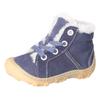 Winterstiefel PEPINO BY RICOSTA "Elia WMS: weit", Kinder, Gr. 23, blau (navy), Leder, casual, Schuhe, Lauflernschuh mit Warmfutter, Größenschablone zum Download