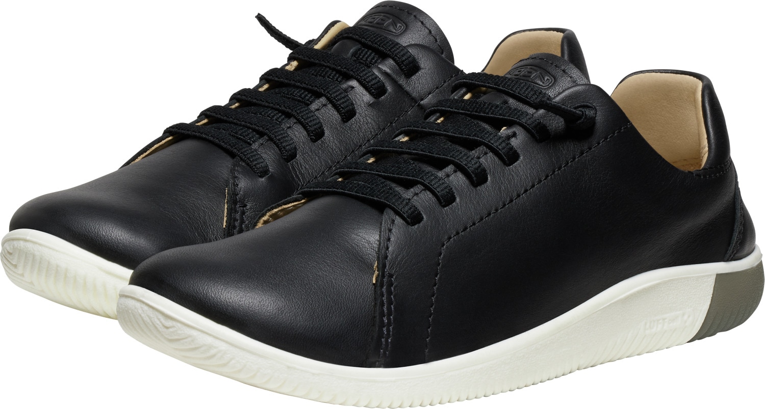 Barfußschuh KEEN "KNX LACE", Gr. 39, schwarz-weiß (schwarz, star weiß), Leder, Schuhe