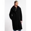 Fellimitatmantel FRIEDA & FREDDIES "Fake Fur Coat / Gine2", Damen, Gr. 44, schwarz, 100% Polyester, gemustert, elegant, regular fit, ohne Ausschnitt, Langarm, Mäntel