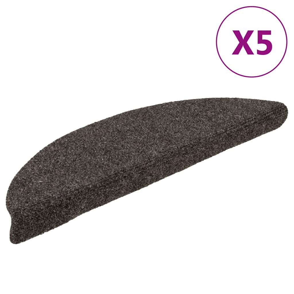 vidaXL Stufenmatten Selbstklebend 5 Stk. 56x17x3 cm Anthrazit Halbrund Image