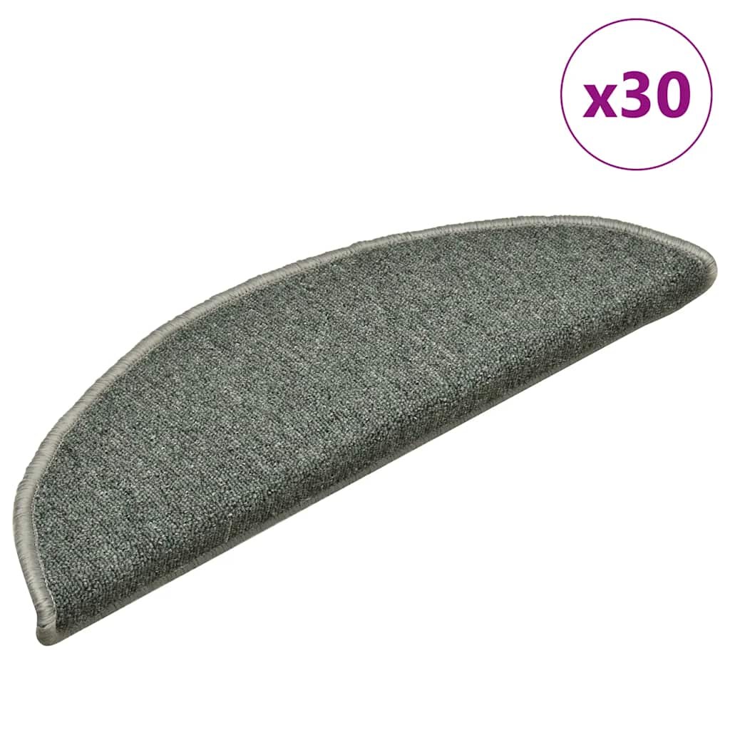 vidaXL Stufenmatten 30 Stk. 56x17x3 cm Dunkelgrün Halbrund Image