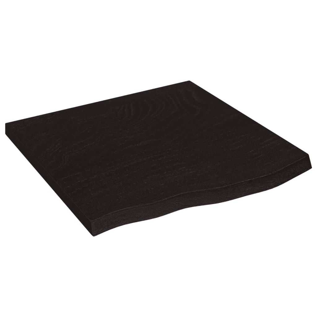 vidaXL Wandregal Dunkelbraun 60x60x(2-4) cm Massivholz Eiche Behandelt Image