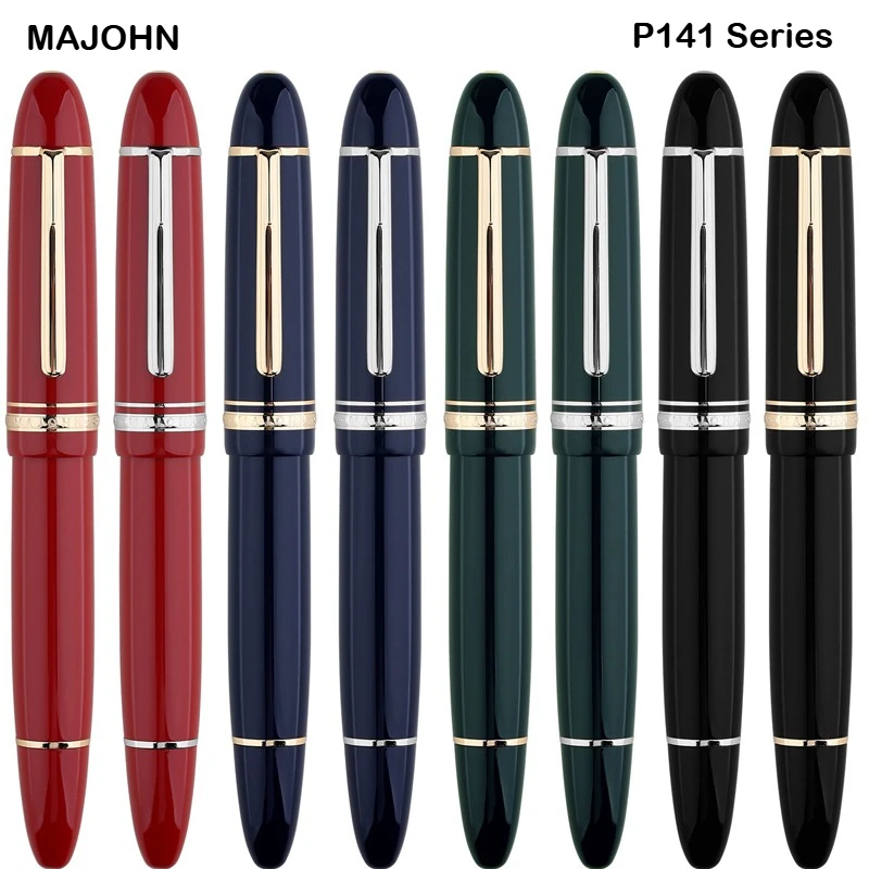 MAJOHN P141 Füllfederhalter aus Messing mit Kolbenfüllung # 40 zweifarbige Spitzen, leichter Kunstharzkörper, Schreibwaren, Schulbürobedarf, PK 9019 x 159 Image