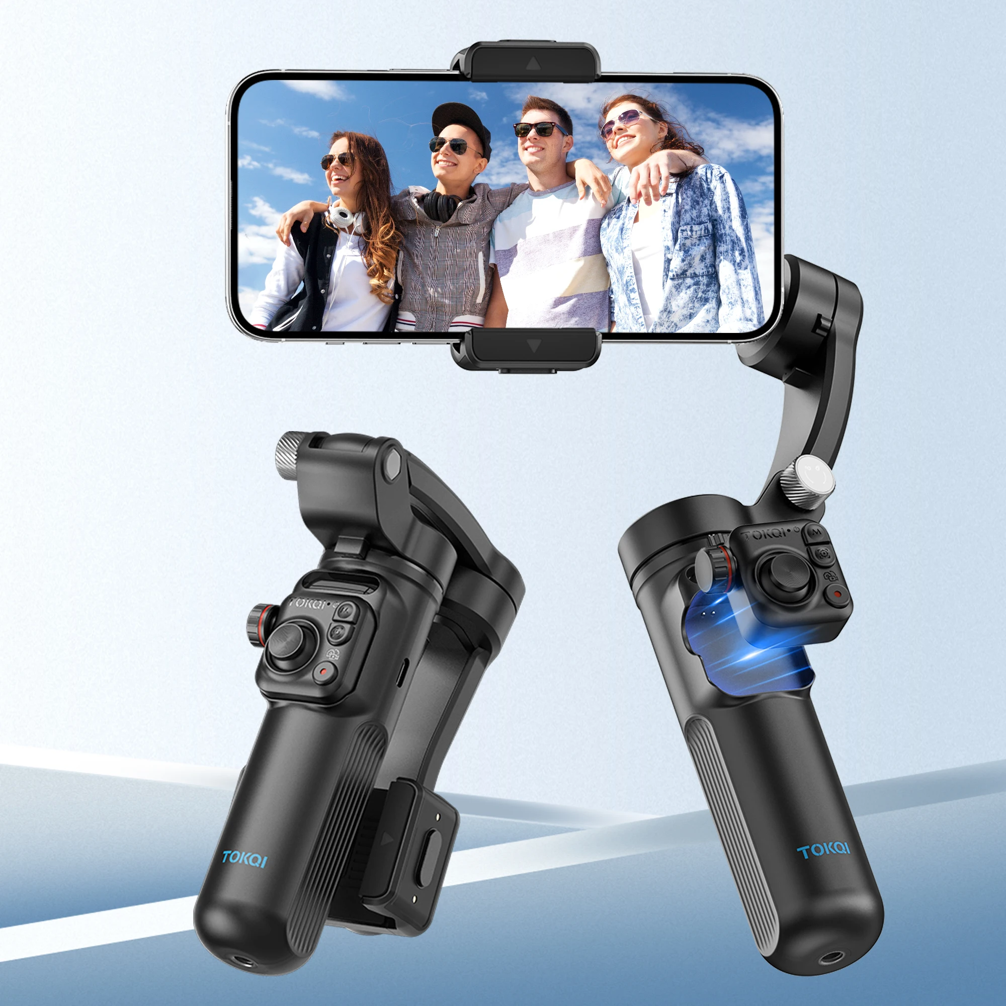Stabilisateur de cardan portatif M02 à 3 axes, pour Smartphone iPhone Android, enregistrement vidéo Anti-secouement, télécommande amovible