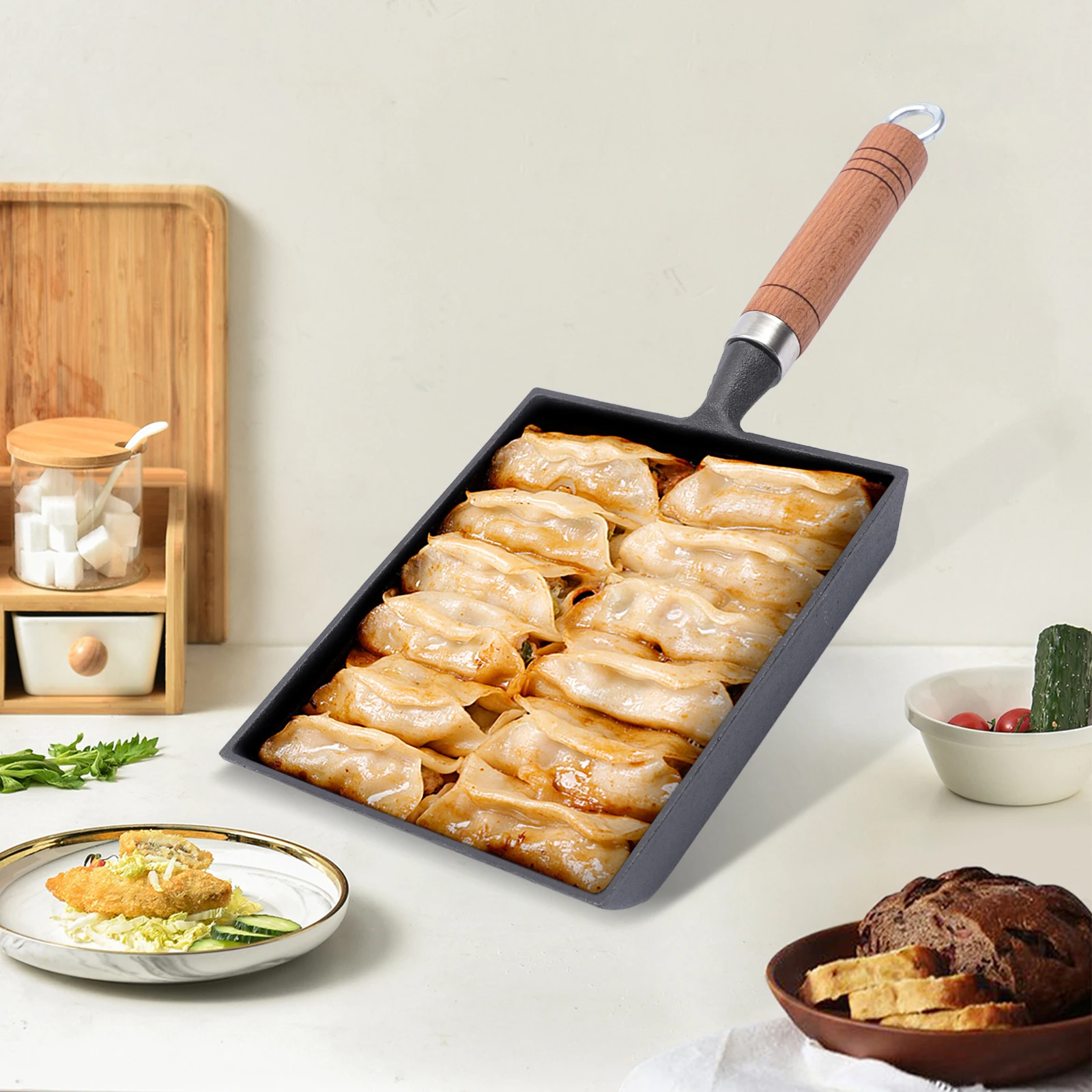 Mini-Bratpfanne aus Gusseisen mit Antihaftbeschichtung, Omelett-Pfannkuchen-Grillpfanne, kompaktes Kochwerkzeug mit langlebiger Beschichtung Image