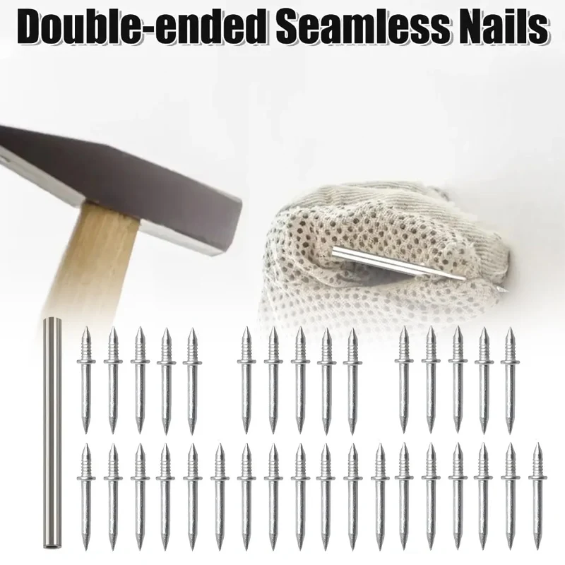 Befestigungshülsen ohne Loch, Nägel, doppelköpfige Fußleiste, spezifische Eisenbefestigungen mit zwei Dichtungsoptionen, scharfes, spitzes Design Image