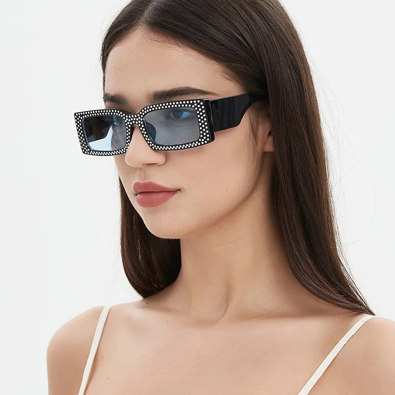 Neue Vintage Quadratische Sonnenbrille für Damen und Herren Marken-Rechteck-Sonnenbrille Ovale Brillen für Männer und Frauen Image
