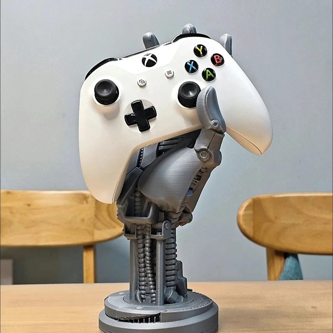 3D Druck Cyberpunk Robotic Hand Statue Game Controller Ständer Halter Für PS5 Xbox Universal Gamepad Halterung Joystick Rack