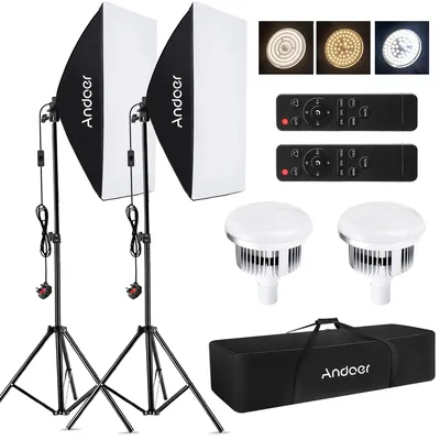 Photography Light Kit Professional Studio Photography Light Kit Softbox Lighting Set 85W 2800K-5700K Bi-Color Temperature Light
