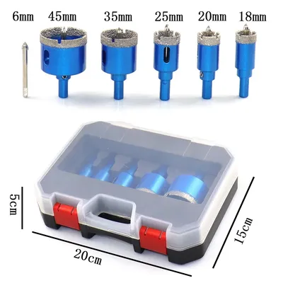 8pcs diamond Coated Drill Bits Set Ceramic Tile Hole Opener Saw with position drill for Glass Marble Granite Stone Porcelain