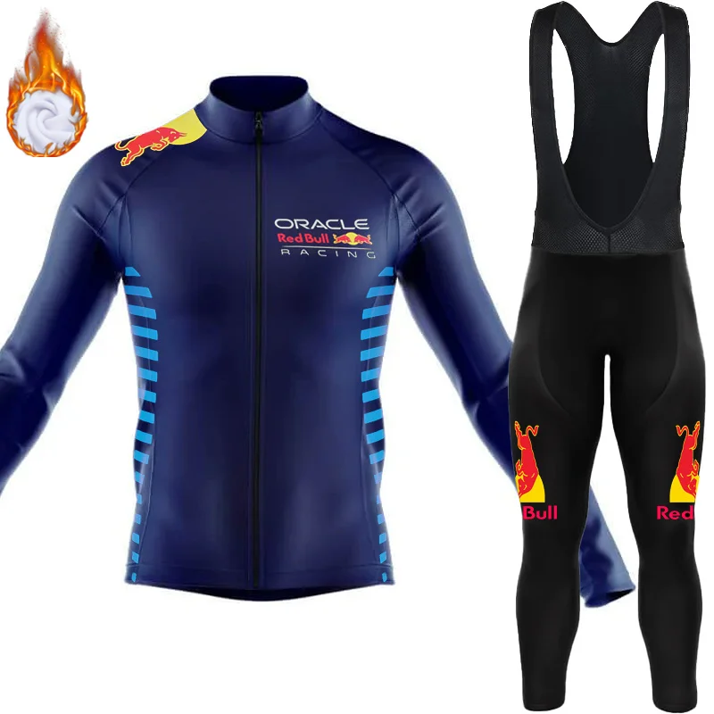 Maglia in pile da ciclismo Red Bull Abbigliamento Uomo 2025 Abbigliamento termico invernale Abbigliamento da uomo Mtb Bib Completo da uomo Set di abbigliamento sportivo Uomo