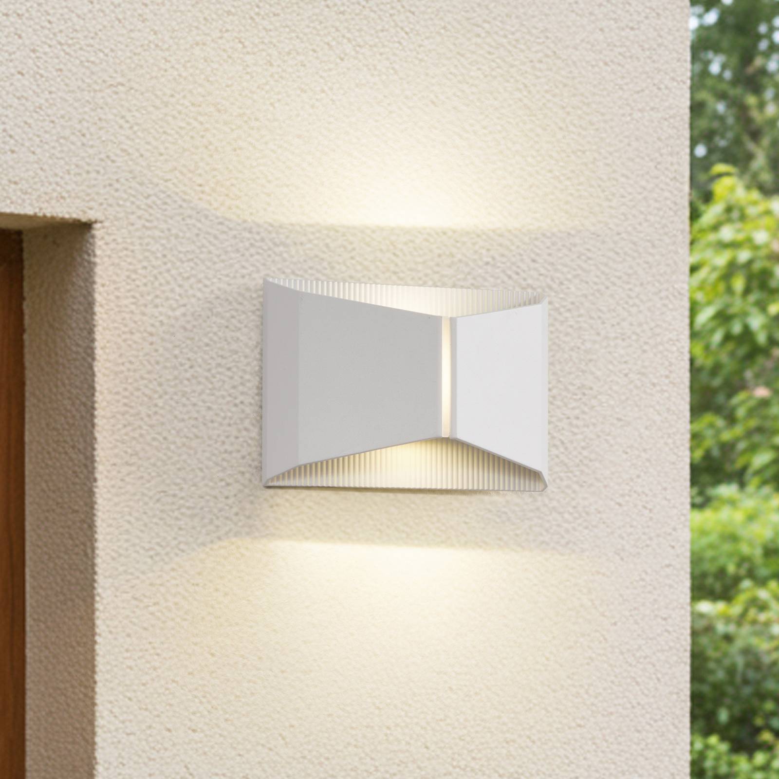 LED Outdoor Wall Light Anlira Lindby, White / opal, metal, Modern, Outdoor Wall Light
