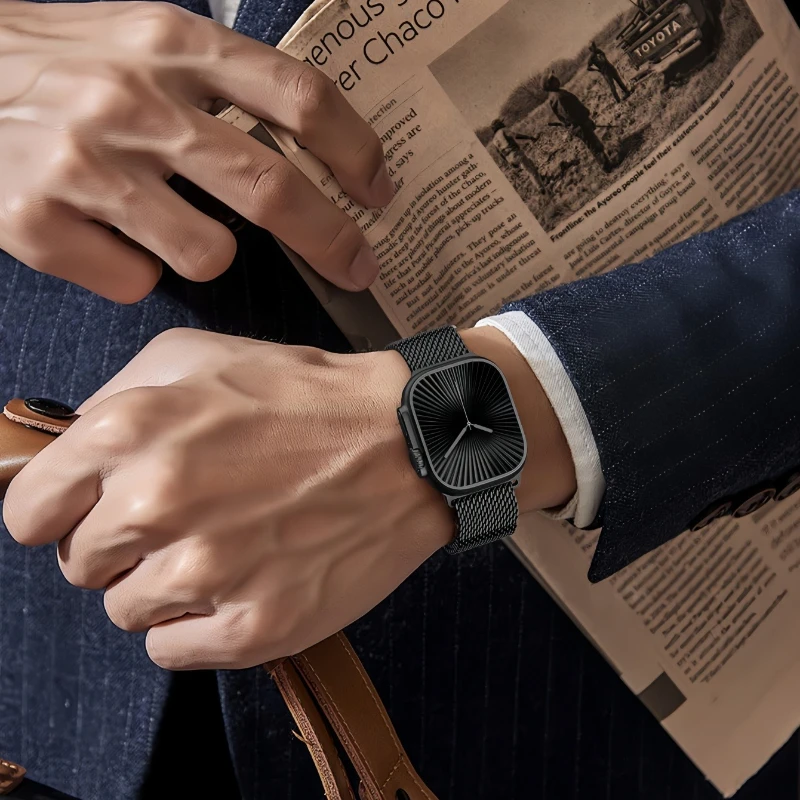 Metallarmband für Apple Watch Ultra 2 Band 49 mm 46 44 45 42 41 38 40 mm Milanese Loop Armband Correas iWatch Serie 10 9 8 7 6 5 4 Image