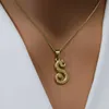 18 Karat Gold Edelstahl Vintage Alphabet Anhänger Einzigartige Persönlichkeit Initial Charm Halskette für Frauen