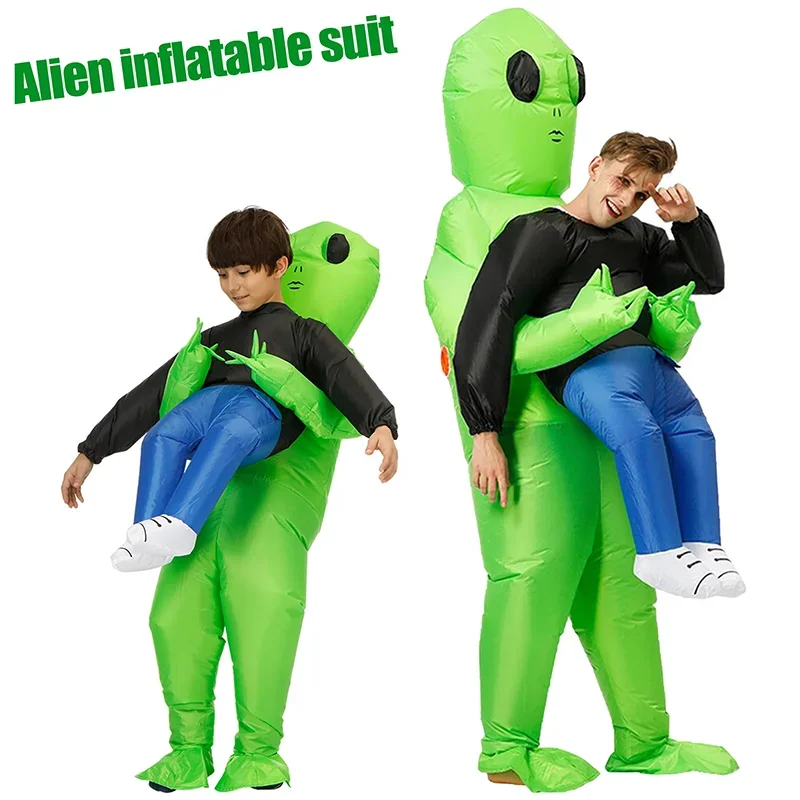Aufblasbarer Halloween-Alien-Anzug, Alien-Kostüm für Kinder, aufblasbares Monster-Kostüm, gruseliges grünes Alien-Cosplay-Kostüm für Party Image