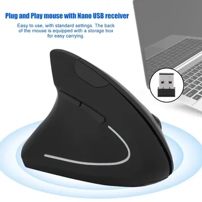Left handed Mouse Left Handed 2.4GHz Wireless USB Ergonomic Vertical Optical Mouse For PC Computer Laptop Wireless Optical Mouse