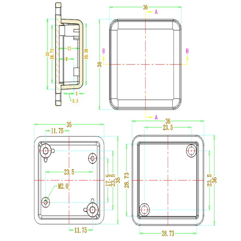 1PC 36*36*15mm Hohe Qualität Kleine Kunststoff Elektronik Gehäuse Für PCB Design Elektrische Fall DIY wand Montiert Anschlussdose Image