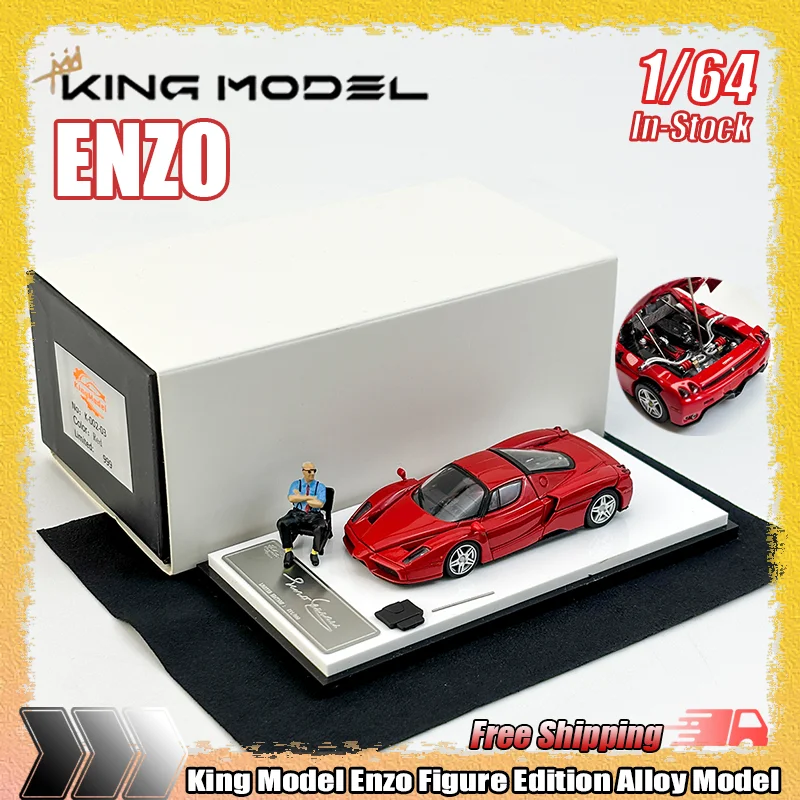 König Modell 1:64 Enzo Figure Edition Simulation Legierung Open-Lid Miniatur Druckguss Auto Modell Benutzerdefinierte Spielzeug Geschenk Sammlerstück Ornament Image