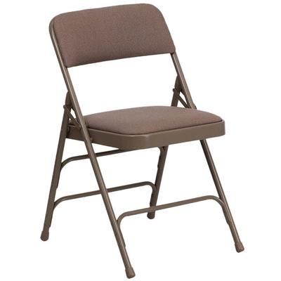 Flash Furniture HA-MC309AF-BGE-GG Beige Metal Folding Chair with 1" Padded Fabric Seat