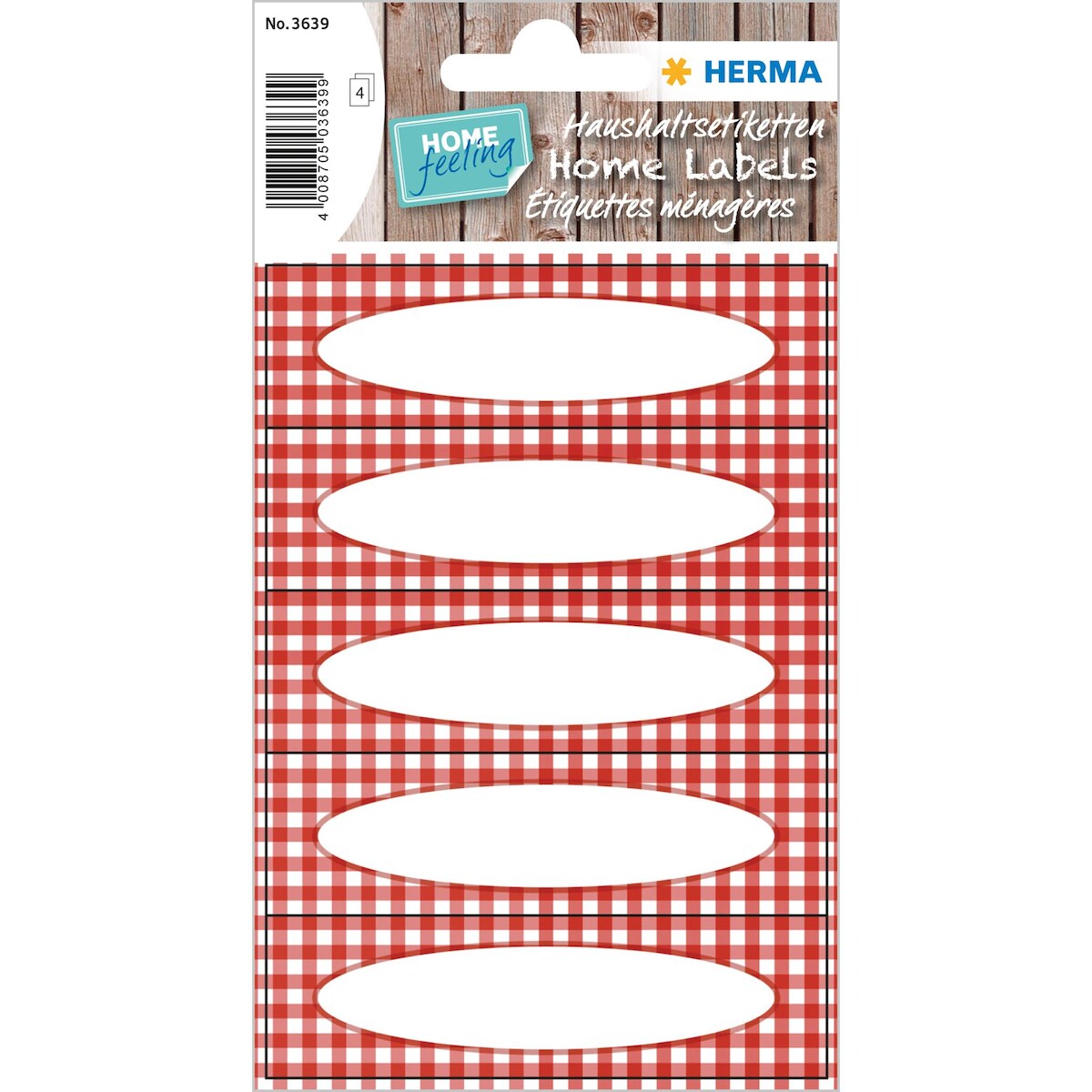 Küchenetiketten Vichy-Karo rot Image