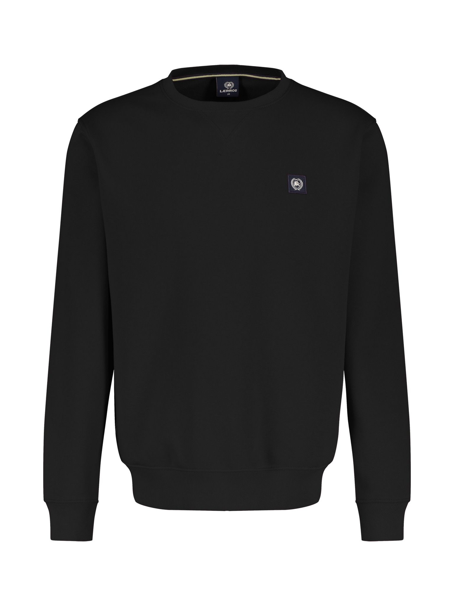 Sweater LERROS, Herren, Gr. 3XL, schwarz, Sweatware, Obermaterial: 50% Baumwolle, 50% Polyester, unifarben, normal hüftbedeckend, Rundhals, Bündchen, Sweatshirts, mit Logo-Badge Image