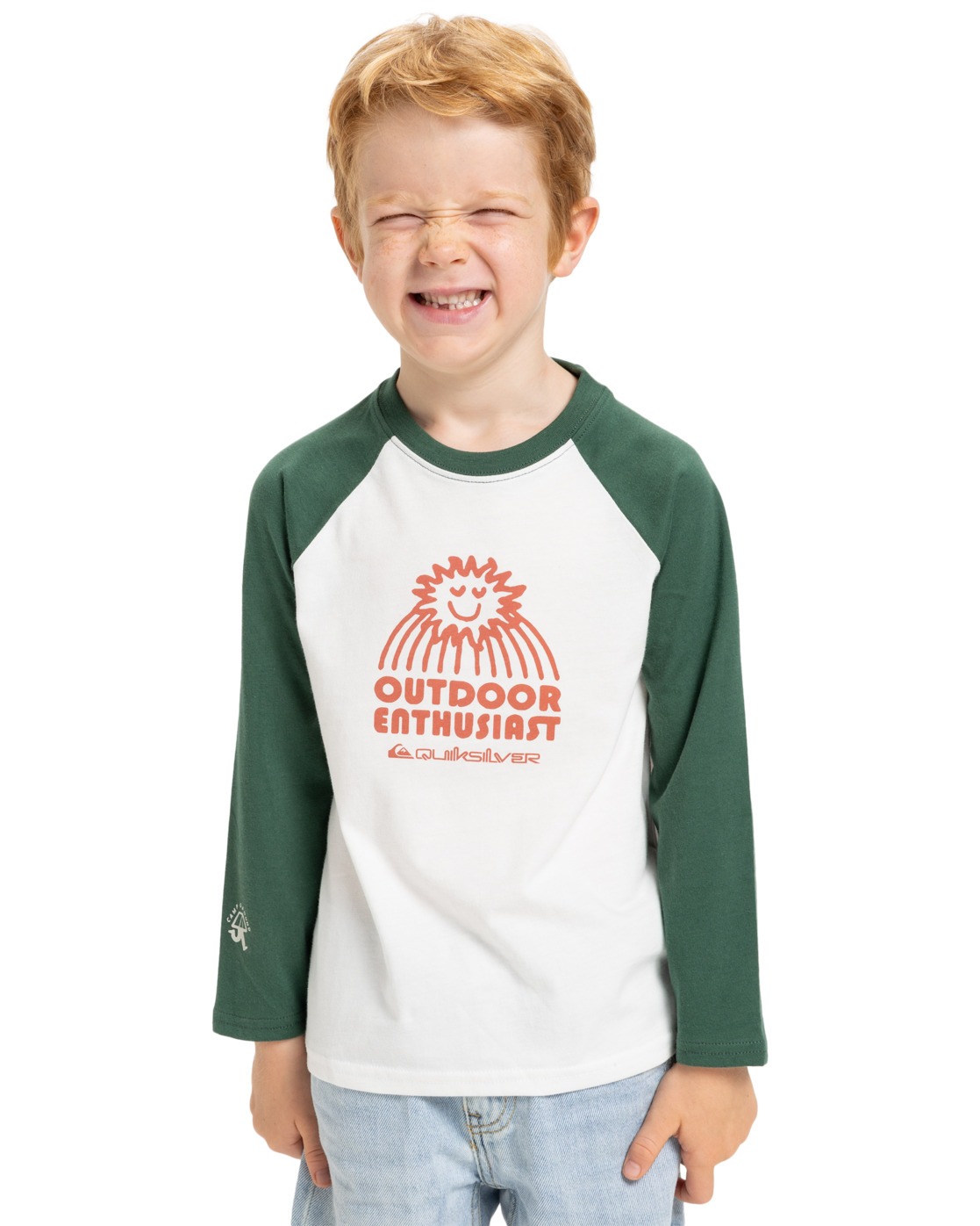 Langarmshirt QUIKSILVER "Ev Spot On Raglan", Kinder, Gr. 4(101-108cm), weiß, 100% Baumwolle, Shirts Image