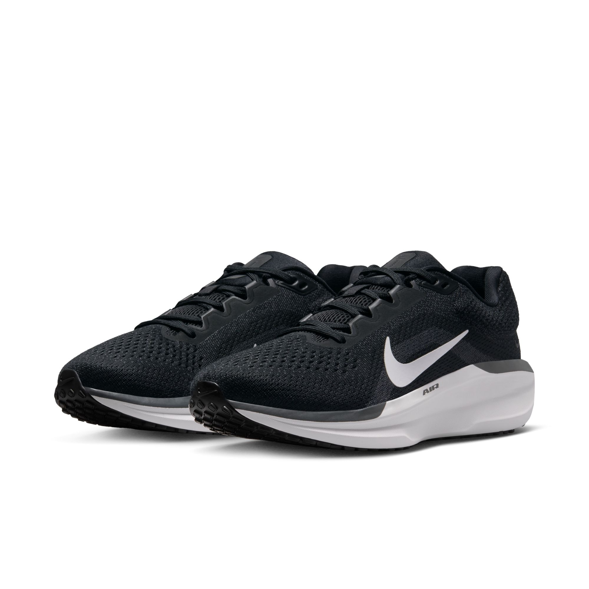 Laufschuh NIKE "WMNS AIR WINFLO 11", Damen, Gr. 42,5, schwarz, weiß, anthrazit, cool grau, Textil, Schuhe Laufschuh