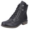Stiefelette RIEKER, Damen, Gr. 40, schwarz, Lederimitat, unifarben, elegant, Schuhe, Schnürstiefelette, Schnürboots mit Reißverschluss an der Außenseite