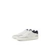 Sneaker JACK & JONES "JFWMORDEN", Herren, Gr. 44, weiß (weiß, blau), Textil, Lederimitat, casual, Schuhe, mit Farbeinsätzen