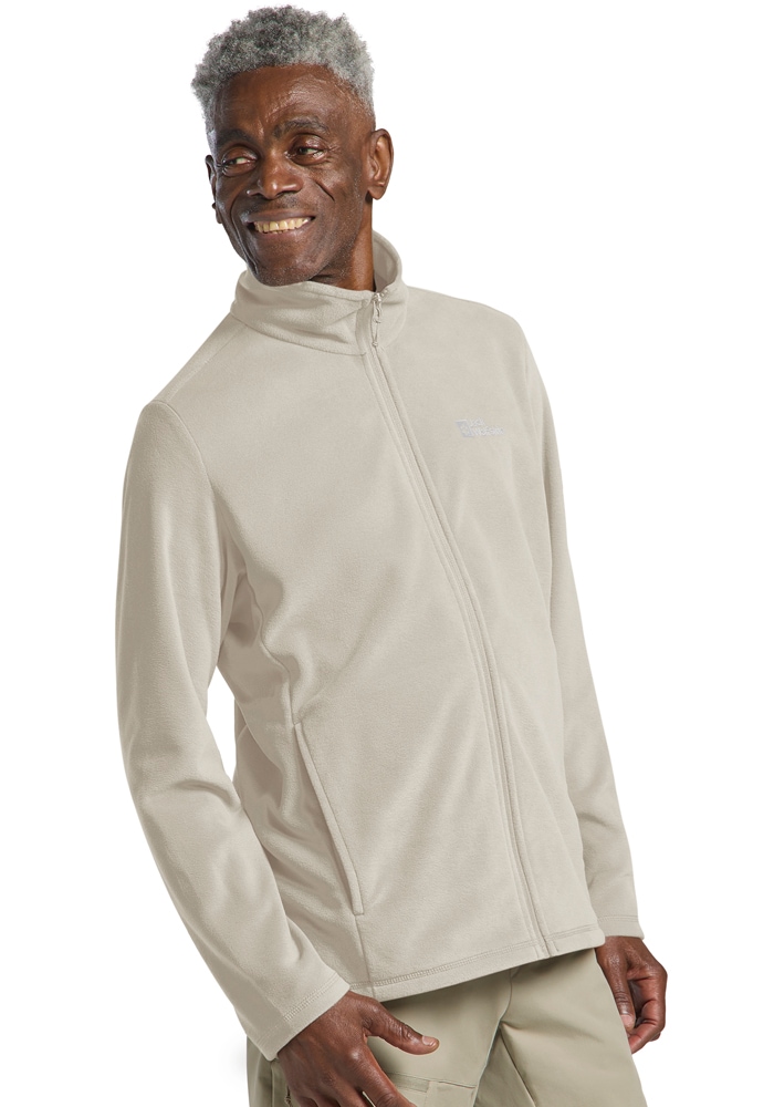 Fleecejacke JACK WOLFSKIN "TAUNUS FZ M", Herren, Gr. M (50), beige (palesand), Oberstoff: 100% POLYESTER ; Futter: 100% POLYESTER, Jacken Fleecejacke