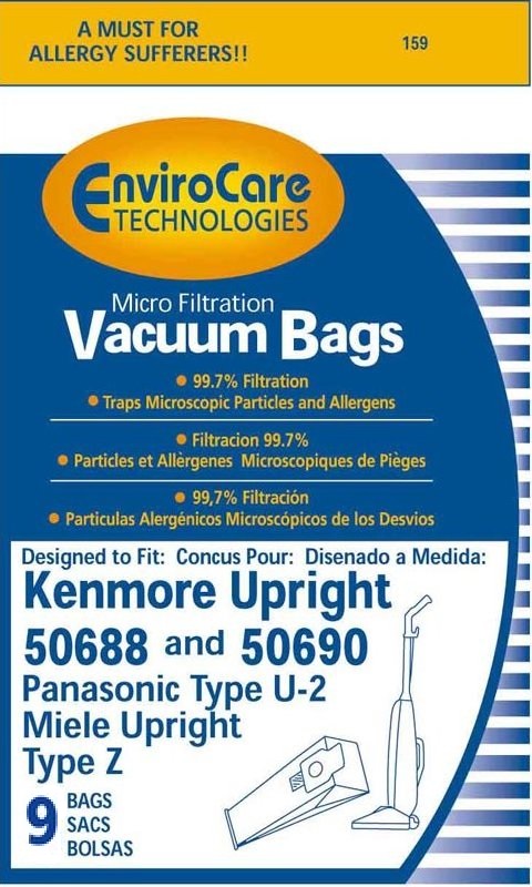 Kenmore Style U 50688/50690 Replacement Microlined Vacuum Bags, 9 pack