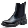 Chelseaboots TAMARIS, Damen, Gr. 39, blau (navy, lack), Lacksynthetik, unifarben, casual, Schuhe, Blockabsatz, Basic, Stiefelette in veganer Verarbeitung
