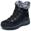 Winterboots SKECHERS "TREGO-STORMIE", Damen, Gr. 39, schwarz (schwarz, uni), Lederimitat, Textil, casual, Schuhe, Snowboots, Schnürstiefel mit rutschhemmender Laufsohle