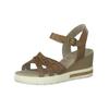 Keilsandalette TAMARIS "Tamaris Sandalen Leder", Damen, Gr. 37, braun (cognac), Leder, casual, Schuhe