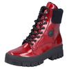 Winterstiefelette RIEKER, Damen, Gr. 37, rot (rot, schwarz), Lacklederimitat, glänzend, modisch, Schuhe, Plateauboots, Winterboots mit Innenreißverschluss, bequeme Form