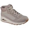 Keilsneaker SKECHERS "UNO-STACRE SHINE", Damen, Gr. 42, grau (taupe), Veloursleder, Lederimitat, Textil, casual, Schuhe, High Top Sneaker, Schnürboots mit Luftkammern Sohle