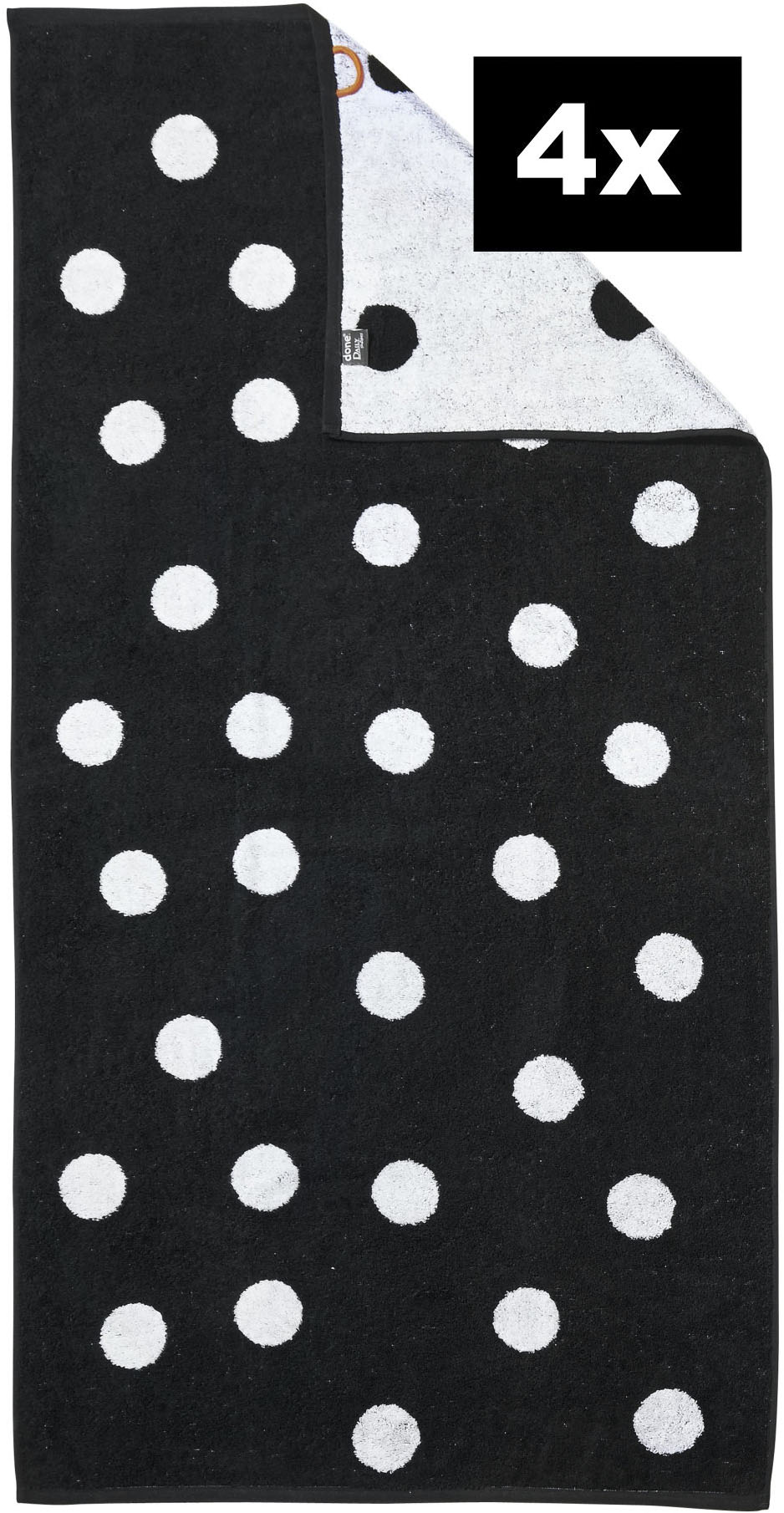 Duschtücher DONE. "DAILY SHAPES", schwarz, B:70cm L:140cm, Jacquard-Walkfrottier, Baumwolle, Handtücher Image