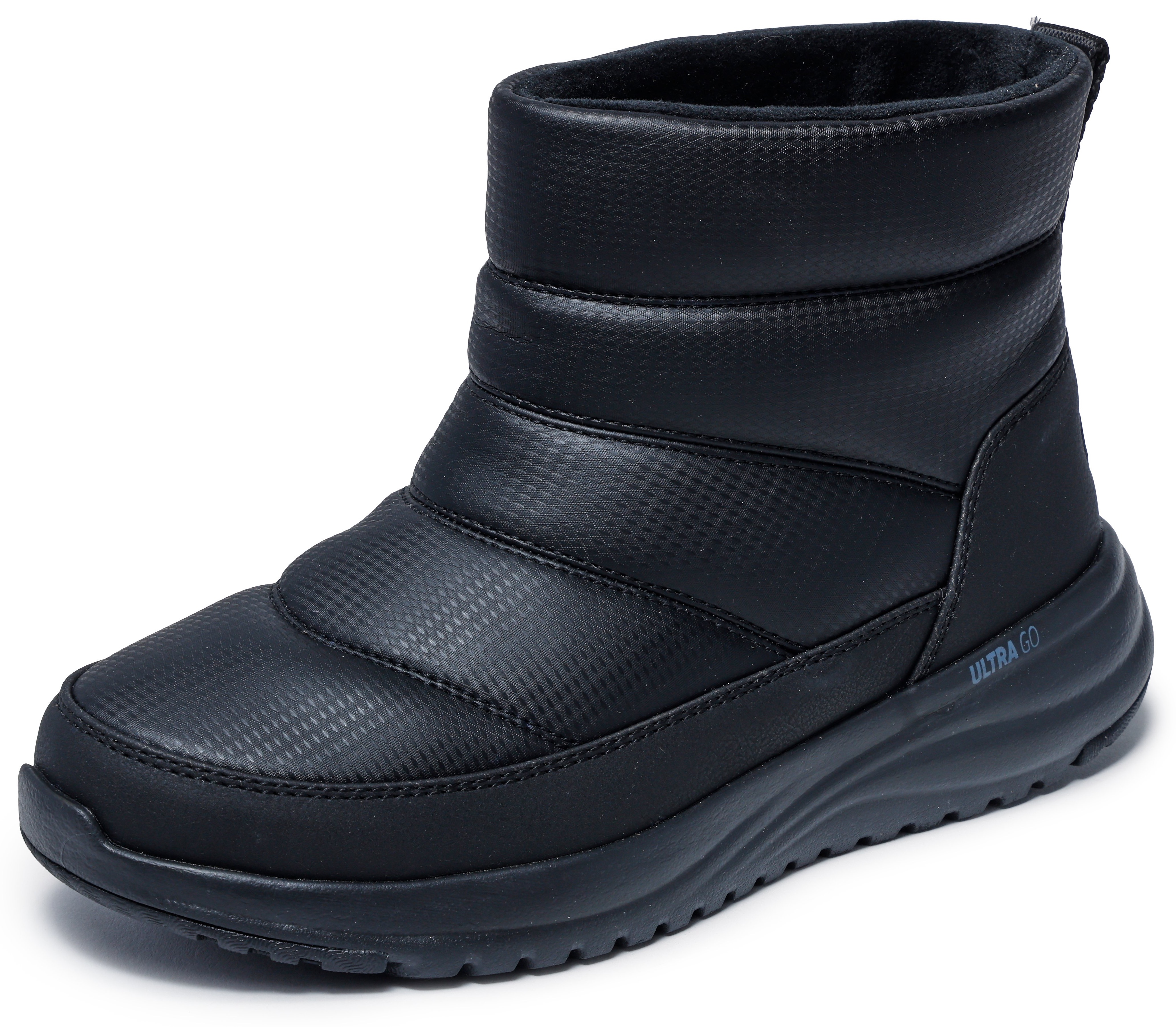 Winterboots SKECHERS "ON-THE-GO STELLAR", Damen, Gr. 41, schwarz, uni, Lederimitat, Schuhe Winterboots, Snowboots mit gestepptem Schaft