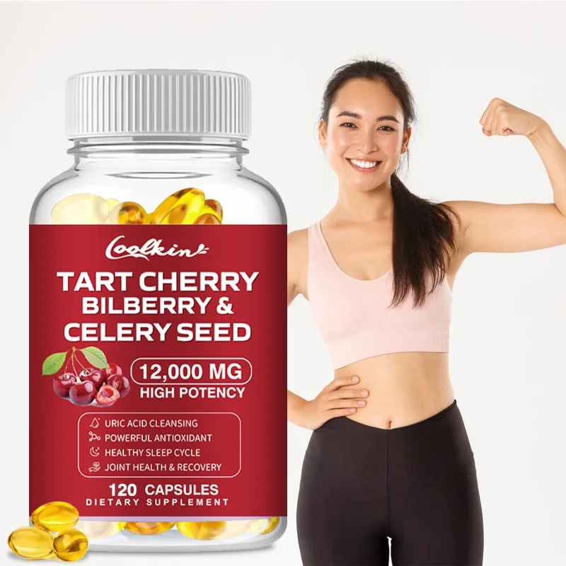 Tart Cherry Cranberry & Celery Seed - Uric Acid Cleansing, Urinary Tract Health, Joint Support, Antioxidant Supplement