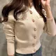 2025 autunno manica lunga moda donna cardigan maglione cappotto lavorato a maglia corto casual monopetto coreano slim chic top da donna