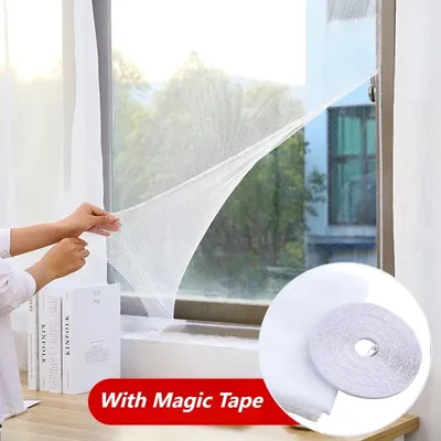 Anti Fly Mosquito Net DIY Self-Adhesive Fly Mosquito Window Mosquito Insect Bug Net Curtains for Window Screen Repair Mesh