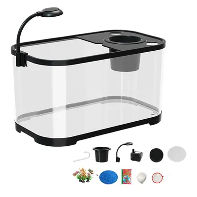 Aquarium-Starter-Sets, kleines Betta-Aquarium, geräuschlos, dekorative Fischschale für Schildkröten, Aquatische Tiere, klares Desktop-Aquarium