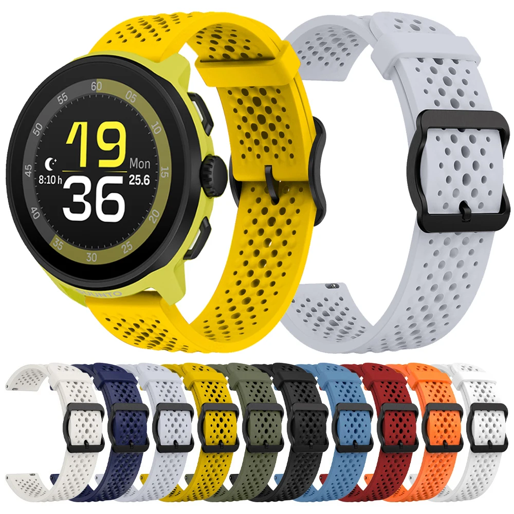 22 mm sportliche, atmungsaktive Uhrenarmbänder für SUUNTO RACE RUN/Ocean/RACE S/VERTICAL/9 PEAK PRO Armband für COROS PACE 3 Silikonarmband Image
