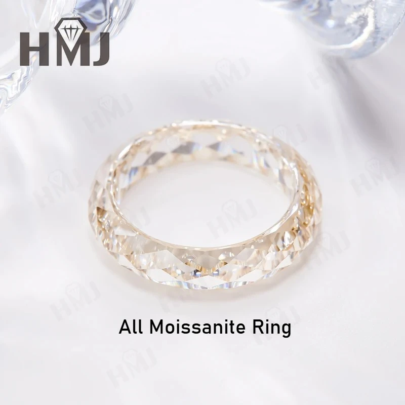 Alle Moissanit-Ringe, schlichtes Band, Grün, Champagner, Weiß und Schwarz, Jahrestag, Geburtstag, Geschenk, Charms, eleganter Premium-Schmuck, Geschenke, einfach