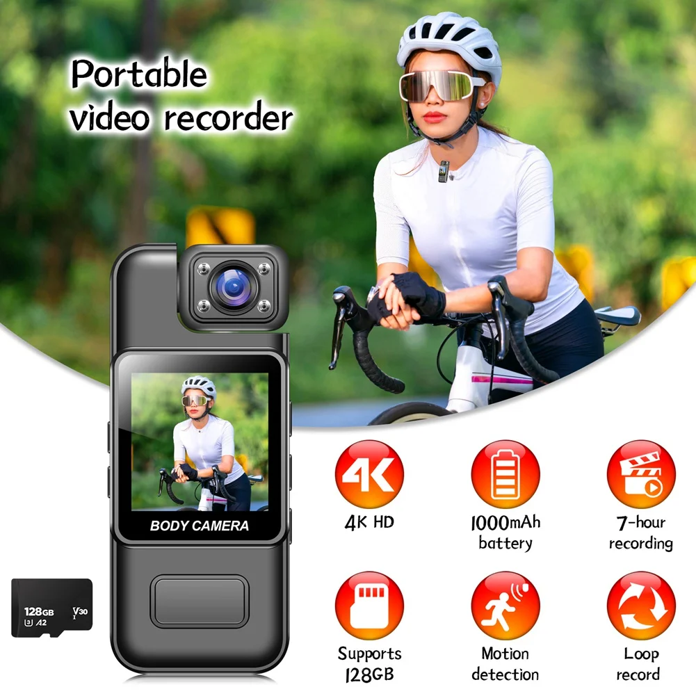 ABSY ZC-M11 HD 4K Wifi Kamera Digital Video Mini Handheld Strafverfolgungsrekorder 180 ° Outdoor-Sportkamera mit drehbarem Objektiv Image
